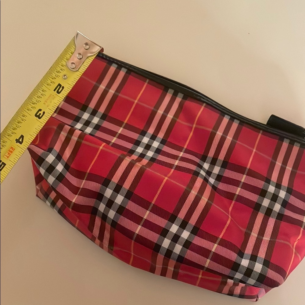 Burberry Red Plaid Zipper Pouch